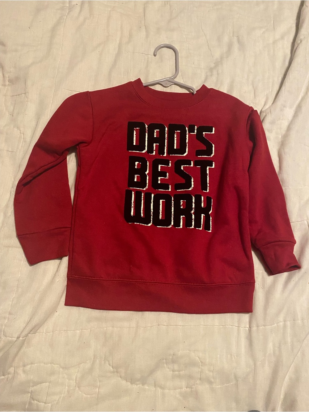 Garanimals Red Kids Sweatshirt with "Dad's Best Work" Graphic